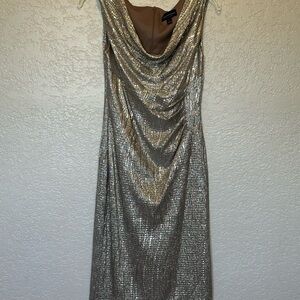 Connected Apparel Silver Backless Dress